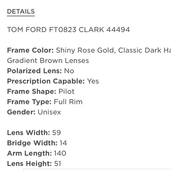 Tom Ford Clark Shiny Rose Gold Perfect condition Unisex Sunglasses w/ Box Shown - Picture 4 of 4